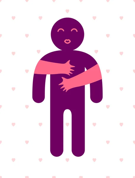 Beloved man with care hands of a lover woman hugging and caresse — Stock Vector