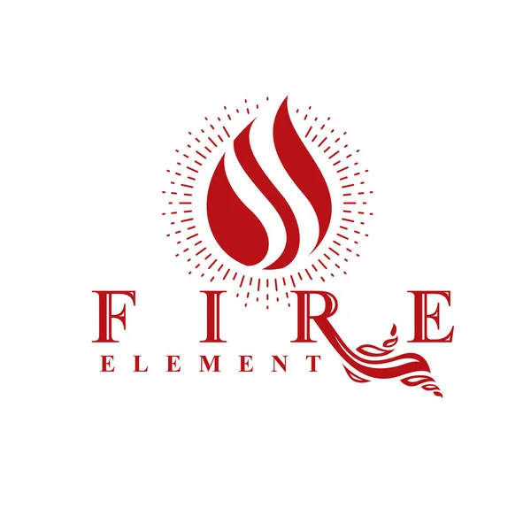 Alev, yangın öğe soyut vektör logo yakma gücü fo — Stok Vektör