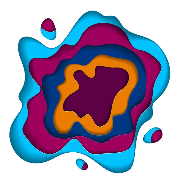 Abstracto colorido recorte de papel formas curvas capas, illu vector — Archivo Imágenes Vectoriales