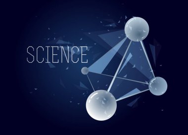 Vektör molekülleri bilimsel kimya ve fizik tema vektör a