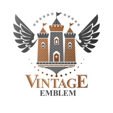 Eski Fort amblemi. Hanedan arması dekoratif logo Isola
