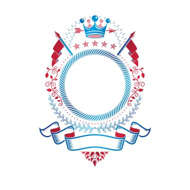 Grafik amblemi antik Taç ve defne çelenk ile oluşturulan. Onu