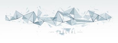 Bilim ve teknoloji 3D Mesh soyut vektör arka plan, conne