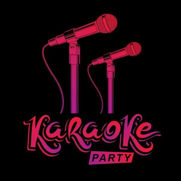 Karaoke Party promóció poszter design. Rap csata koncepció, két s — Stock Vector