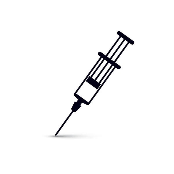 Ilustracja wektorowa jednorazowej strzykawki izolowanej białym grzbietem — Wektor stockowy