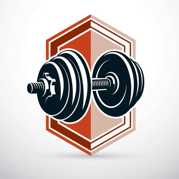 Dis ile oluşan beyaz izole Dumbbell vektör illüstrasyon