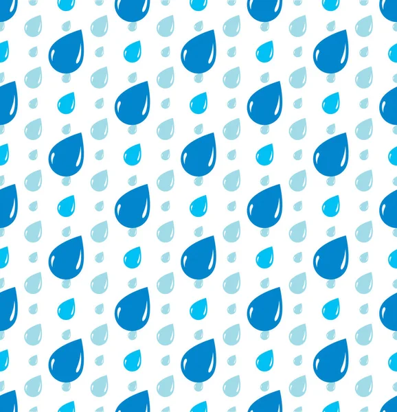 Yağmur damlaları düşen seamless modeli, tekrar renkli vektör mavi 
