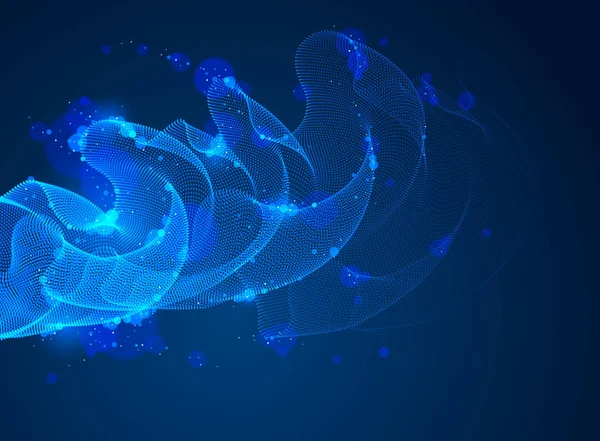 Karanlık soyut vektör sihirli backgr üzerinde akan parçacıkların Dalga