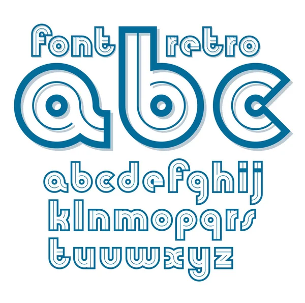 Set van vector retro 70s vet kleine letters alfabet letters, kan worden — Stockvector