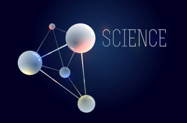 Moleküller vektör soyut arka plan, 3D boyutlu bilim che