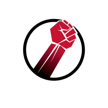 Güçlü bir adam yumruk ile oluşturulmuş vektör çizim. 