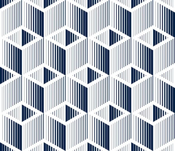 Cubes 3D fond vectoriel motif sans couture, ligne dimensionnelle b — Image vectorielle