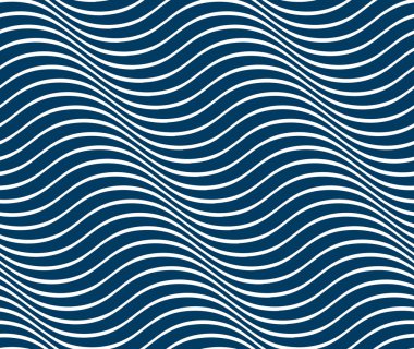 Stilize mavi dalgalar ile deniz vektör dikişsiz desen, eğri l