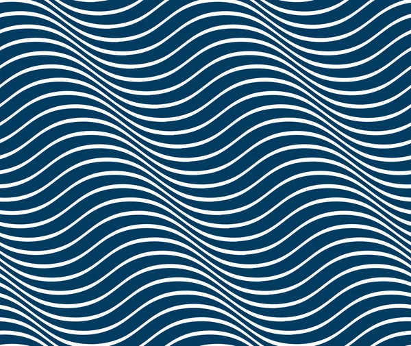 Marine vector seamless pattern with stylized blue waves, curve l — Stock Vector