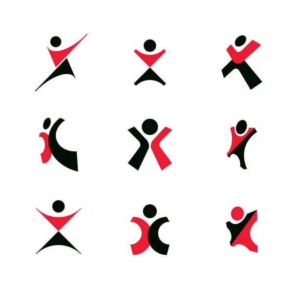 Ilustración vectorial de persona abstracta excitada con las manos levantadas — Vector de stock