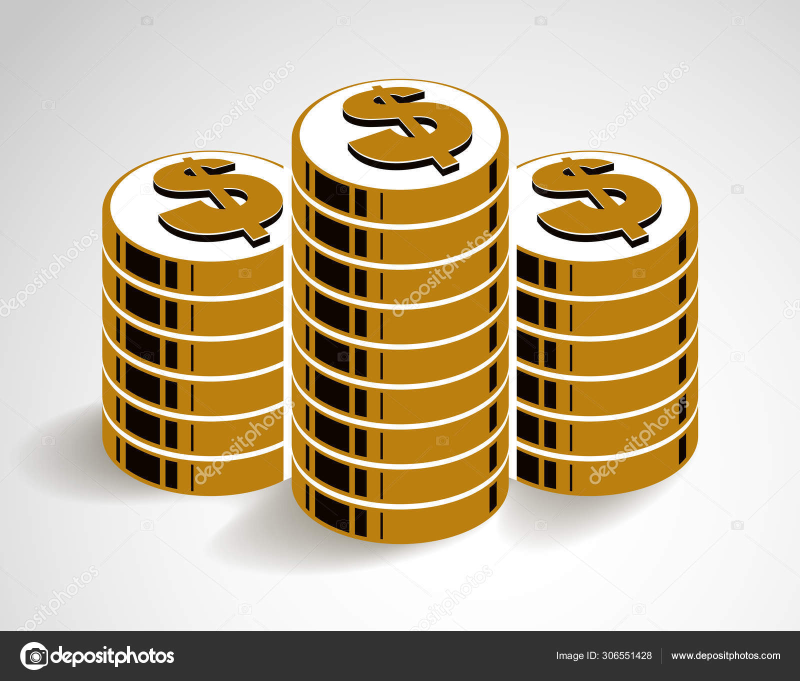 Coin stack cash money or casino chips still-life, vector icon, i Stock  Vector by ©Ostapius 306551428