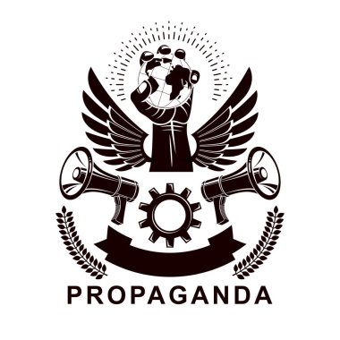 Vektör pazarlama posteri hoparlörler ile oluşan ve ar kaldırdı