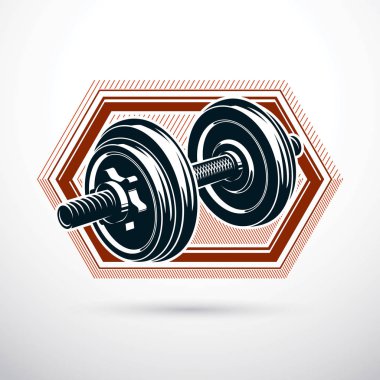 Dis ile oluşan beyaz izole Dumbbell vektör illüstrasyon