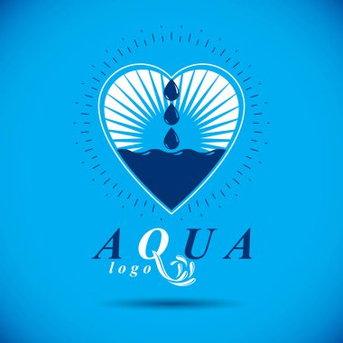 Vektör mavi berrak su damla sembol kullanılmak üzere maden suyu adv
