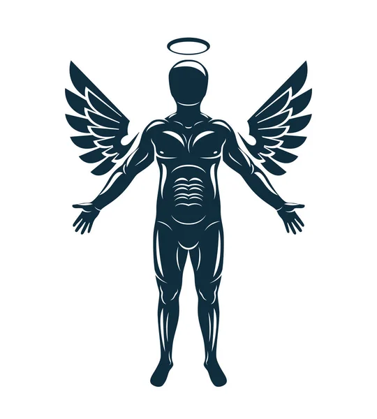 Ilustração gráfica vetorial de humano muscular feita usando angelical — Vetor de Stock