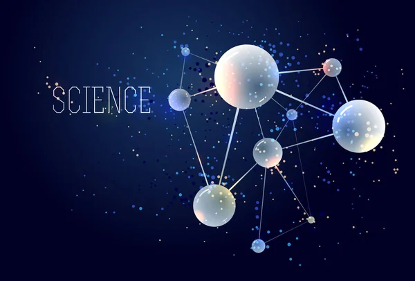 Molécules et atomes vecteur abstrait, science chimiste — Image vectorielle