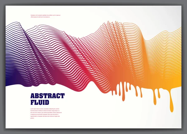 Lined vector wave background fluid flow. 3d dynamic stripes moti — Stock Vector