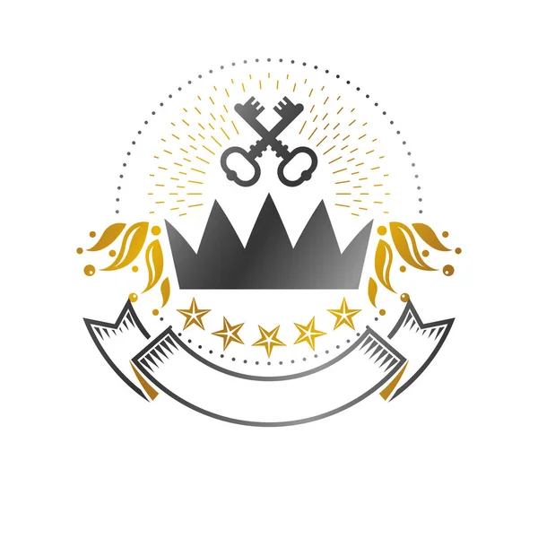 Велична королівська емблема. Геральдичний герб декоративний логотип ізо — стоковий вектор