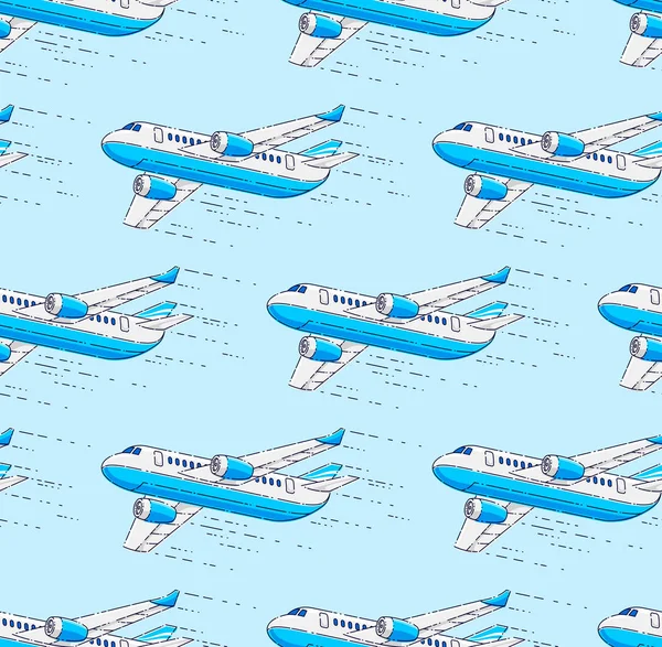 Plan sömlös bakgrund, flygbolag air travel koncept, vektor — Stock vektor