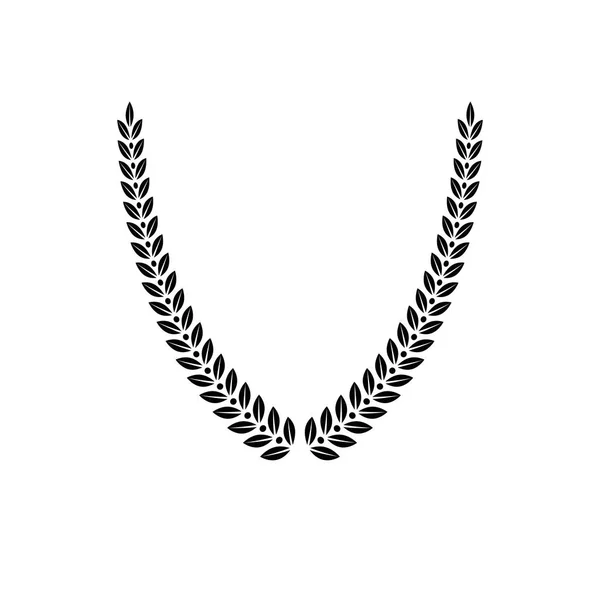 Emblema floreale Laurel Corona creato a forma di V. Cappotto araldico di — Vettoriale Stock