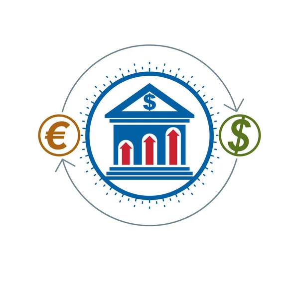 Logotipo conceptual de Banca y Finanzas, símbolo vectorial único. Banki. — Archivo Imágenes Vectoriales