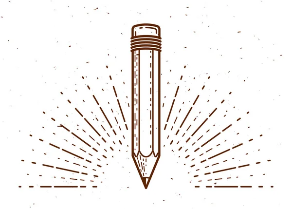 Pencil vector logo or icon of education or science knowledge, ar — Stock Vector