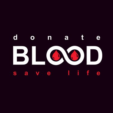 Sınırsız sembolle yapılan vektör kan kelimesi. Hayat ve dona kaydedin