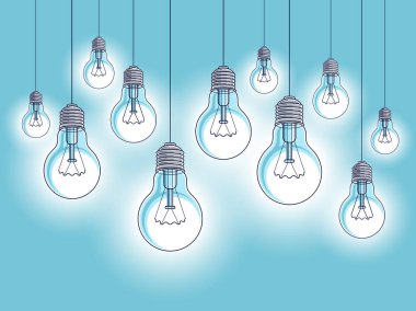 Ampuller güzel vektör gerçekçi illüstrasyon parlayan. ıde