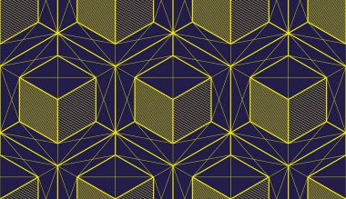 Geometrik küpleri soyut seamless modeli, 3d vektör arka plan.