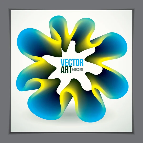 3d forma de la flor gradiente color forma, vector abstracto arte elemen — Vector de stock