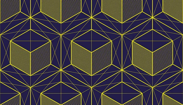 几何立方体抽象无缝图案, 3d 矢量背景. — 图库矢量图片
