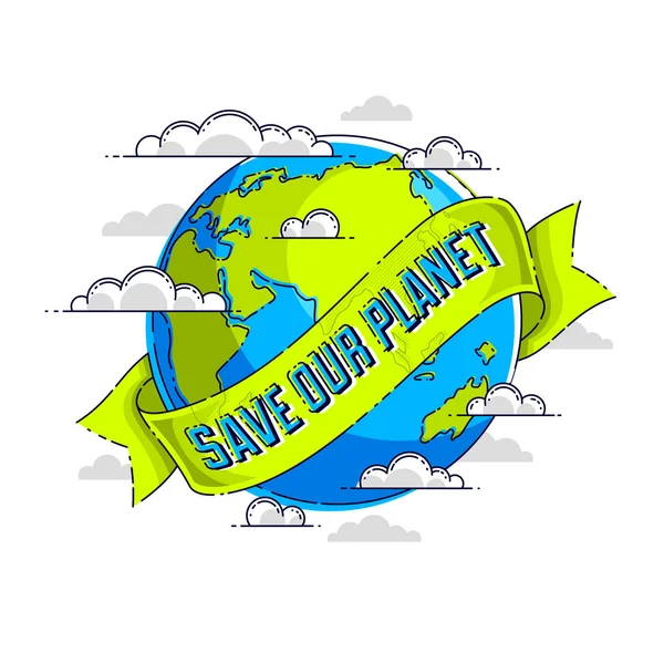 Wereld internationale dag van de aarde concept, eco ecologie, klimaat chan — Stockvector