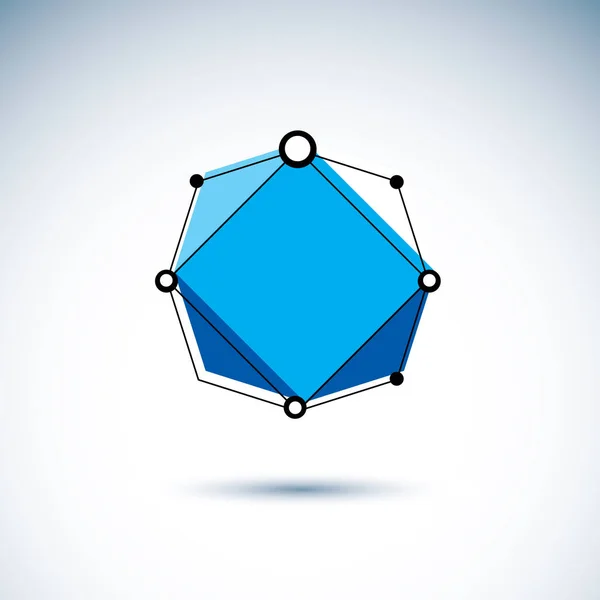 Technologia logo firmy. Abstrakcyjny geometryczny 3D Wireframe celów — Wektor stockowy