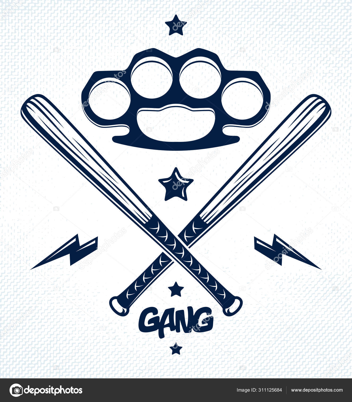 Baseballkøller krysset vektorens kriminelle gjenglogo eller skilt, gangster  stockvektor © Ostapius #311125684, image size:1489x1700