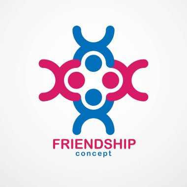 Basit geometrik el ile oluşturulan ekip çalışması ve dostluk kavramı