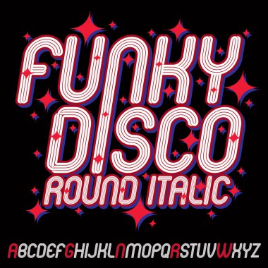 Paralel çizgileri olan vektör funky alfabe harfleri, c