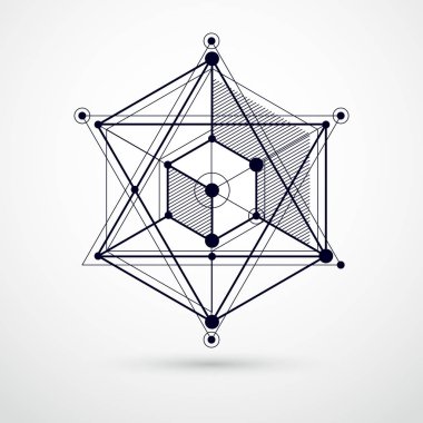 Broşür ve broşür için 3D siyah-beyaz tasarım düzeni ,