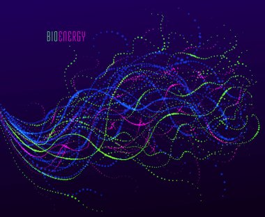 Dotted particle array flowing vector abstract background, life forms bio theme microscopic design, dynamic dots elements in motion. clipart svg vector 