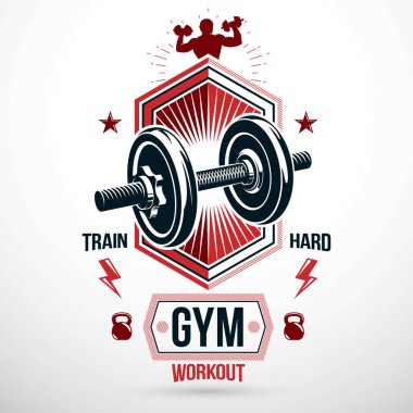 Vektör spor ekipmanları, disk ağırlığı ve su ısıtıcısı bel ile dumbbell