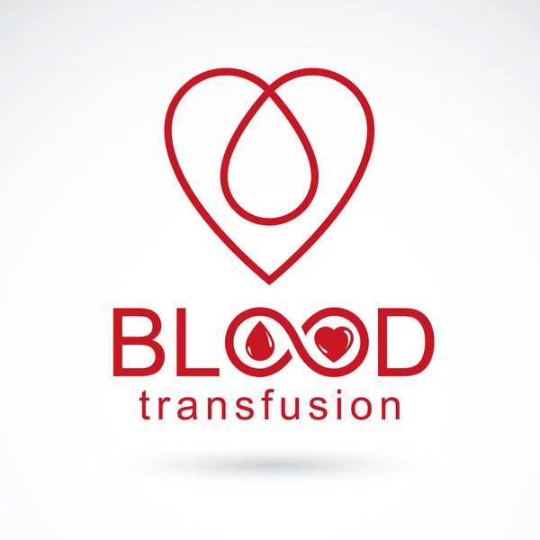 Inscripción de transfusión de sangre aislada en blanco y hecha usando v — Vector de stock