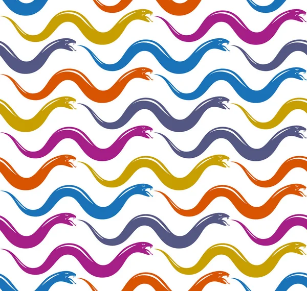 Répéter serpents motif vectoriel sans couture, carrelage fond sans fin — Image vectorielle