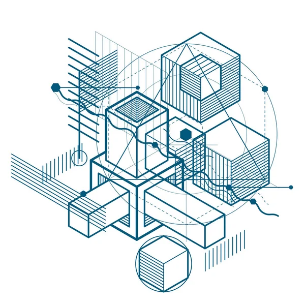 3d doğrusal kafes şekiller ve resimler ile tasarlamak, ben vektör