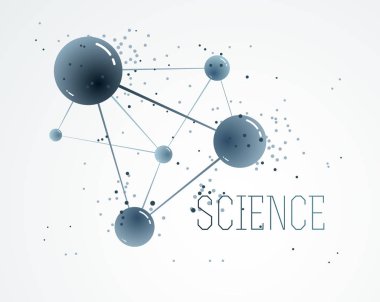 Moleküller ve atomlar vektör soyut arka plan, bilim chemistr
