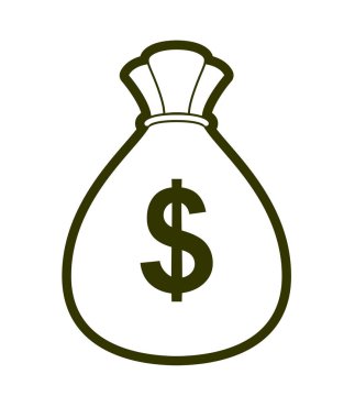 Moneybag para çantası vektör basit illüstrasyon simgesi veya logosu, 
