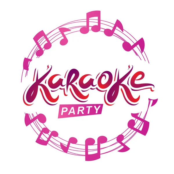 Cartel del volante del karaoke musical compuesto con circular — Vector de stock